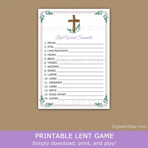 lent word scramble lenten activity for adults printable word scramble game for kids catholic games christian word games word scrambler by digital art star catch my party