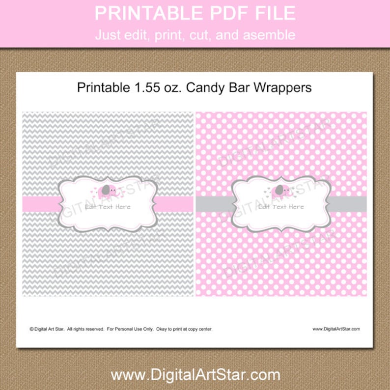 EDITABLE Chocolate Bar Wrapper Template Printable Pink Etsy EDITABLE Chocolate Bar Wrapper Template Printable Pink Etsy