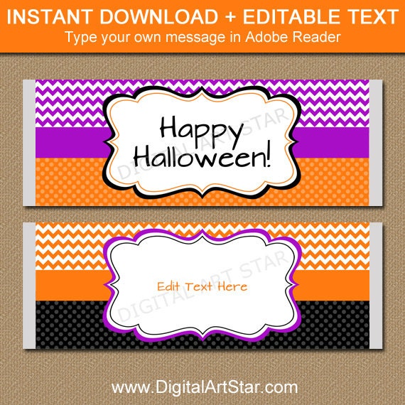 halloween candy bar wrapper chocolate bar wrapper download editable candy bar wrapper template