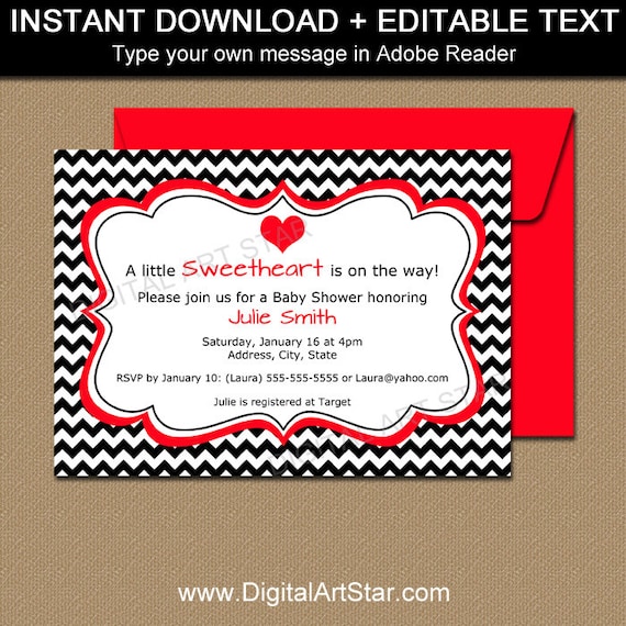 valentines baby shower invitations