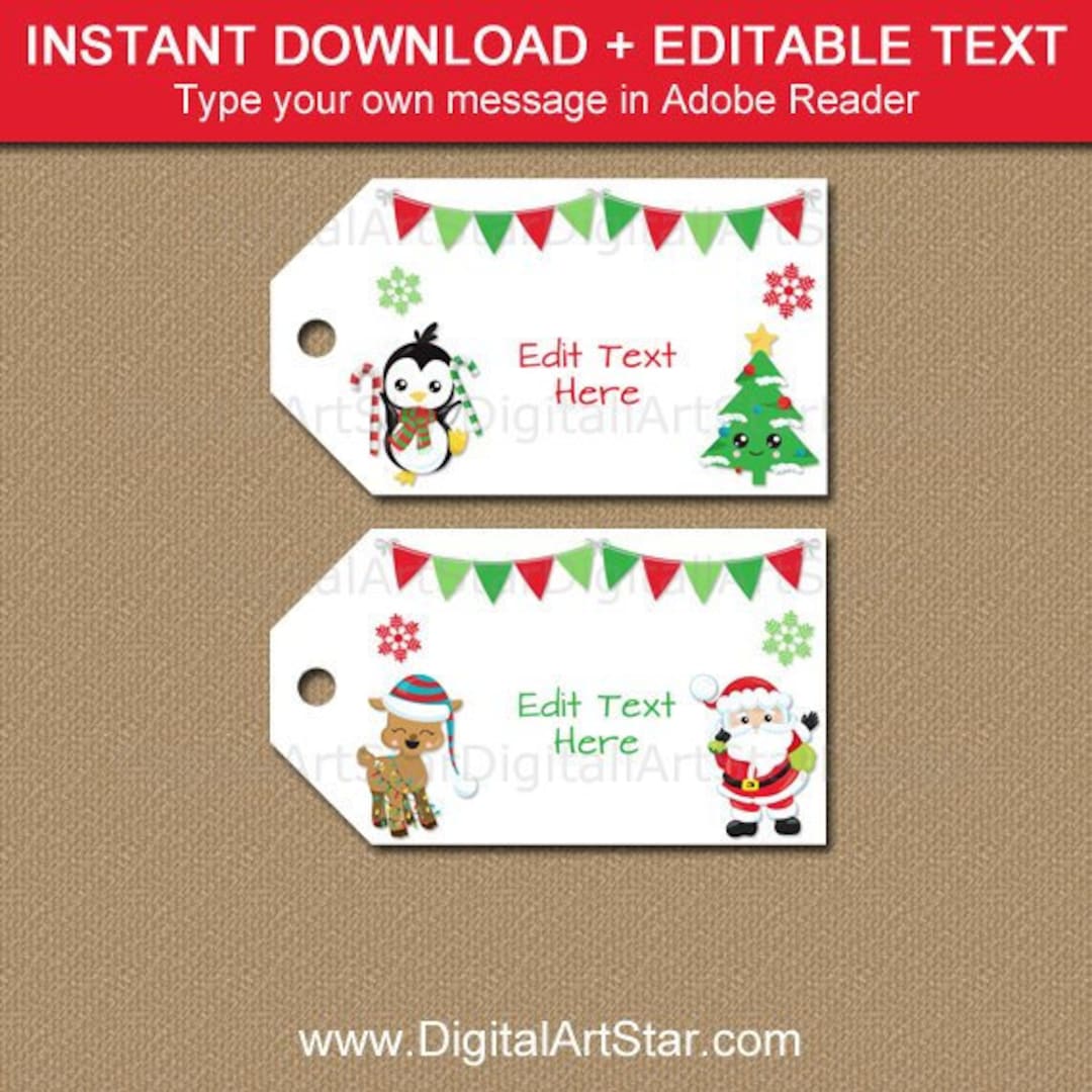 Editable Christmas Tags Printable Christmas Gift Tags Christmas Tags ...