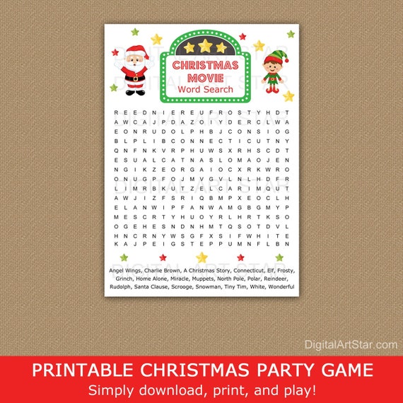 Christmas Movie Word Search Christmas Word Search Printable Christmas Games For Kids Word Christmas Movie Word Search Christmas Word Search Printable Christmas Games For Kids Word