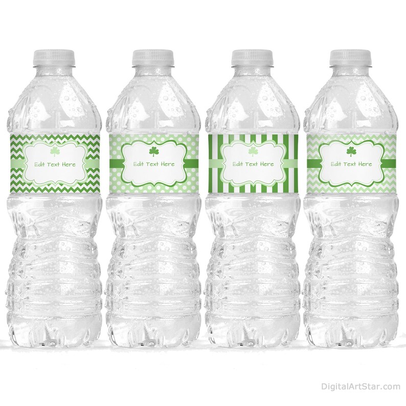 St Patricks Day Party Decorations, Water Bottle Stickers, St Patrick Decorations to Print, St Patricks Day Water Bottle Labels Printable BB7 image 2