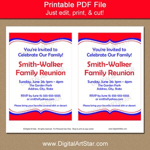 Family Reunion Invitation Template Printable Family Picnic Invitations Editable Template Editable Invitation Printable Invitation B7 image 2