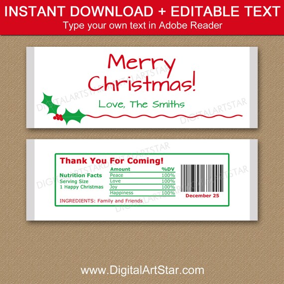 pix Free Christmas Candy Bar Wrapper Download catch my party