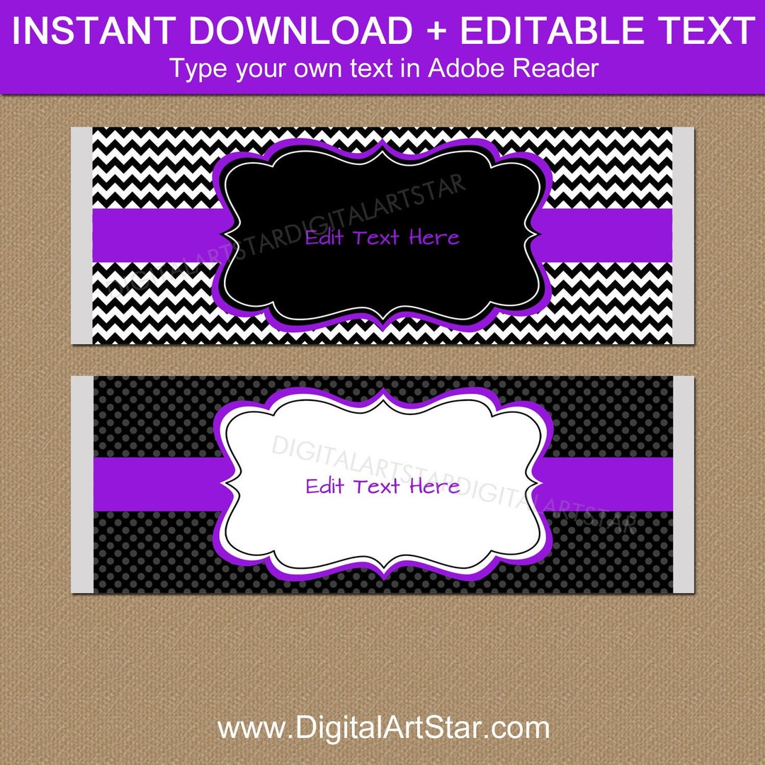 Birthday Candy Bar Wrapper Template, Chocolate Wrappers, Baby Shower ...
