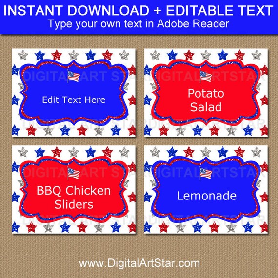 fourth of july place cards stampin up