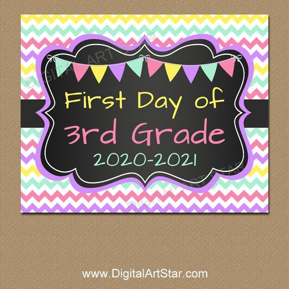 First Day of 3rd Grade Sign Instant Download, Back to School Sign Printable Third Grade, First Day of School Sign, Back to School Ideas S1 Il_570xn