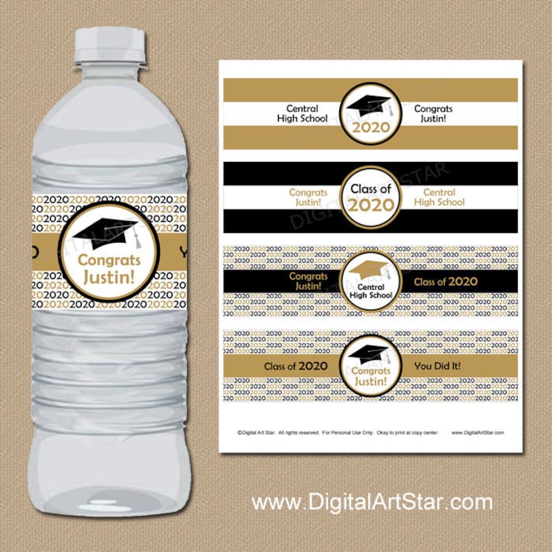 high-school-graduation-water-bottle-labels-printable-black-etsy