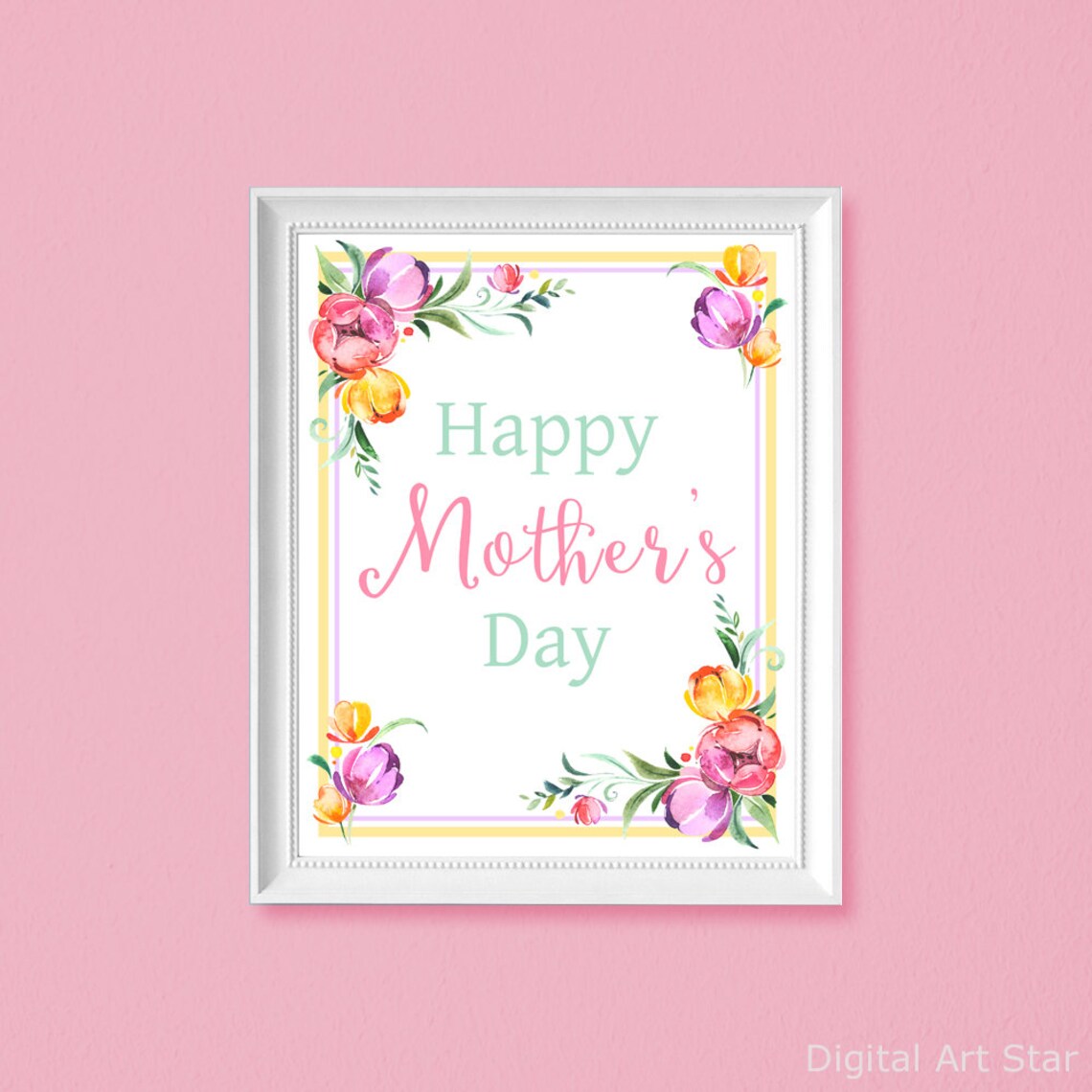 Happy Mother's Day Sign Mother's Day Art Print - Etsy