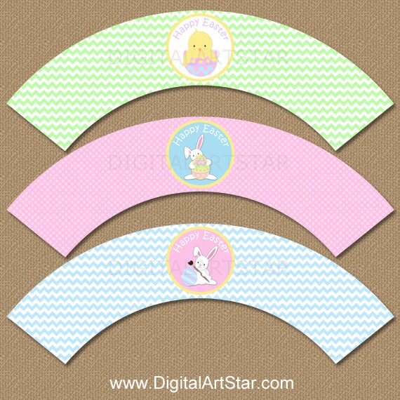 Easter Printable Cupcake Wrapper Template - Easter Decorations - Easter Cupcake Liners - Easter Bunny Wrappers - Kids Easter Ideas Il_570xn