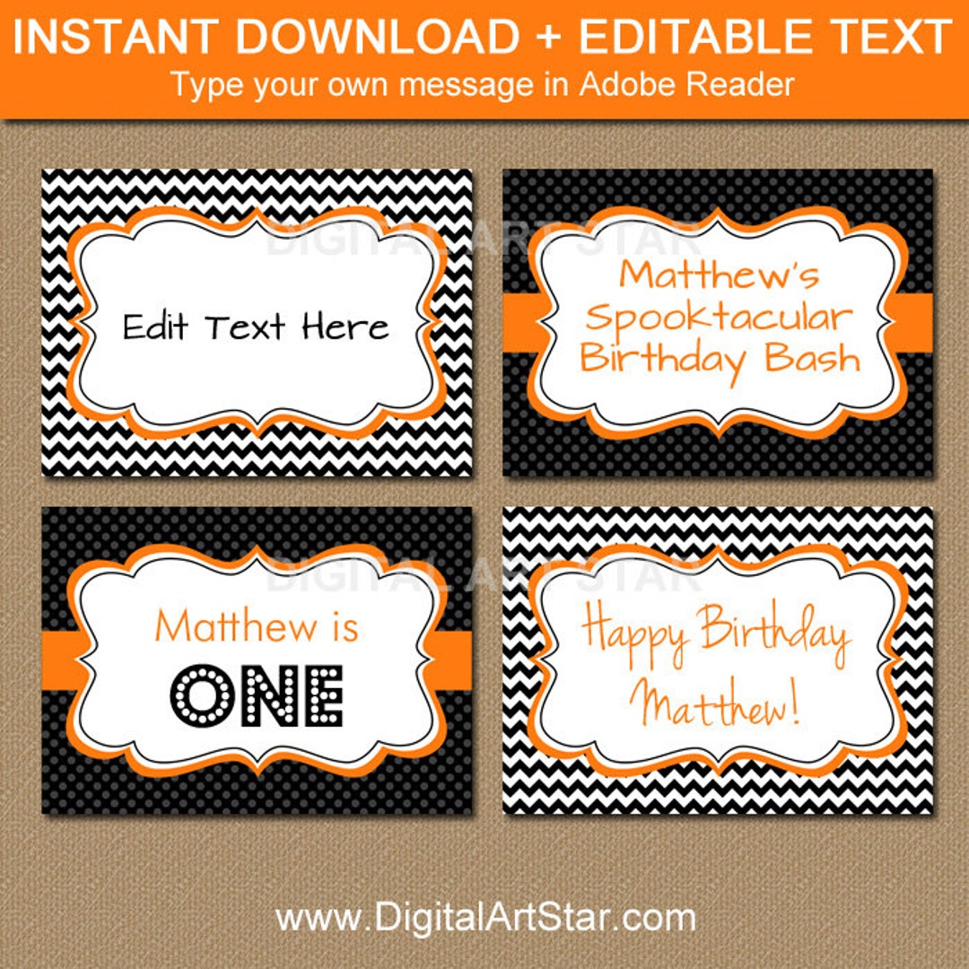 Printable Halloween Labels EDITABLE Halloween Buffet Cards - Etsy
