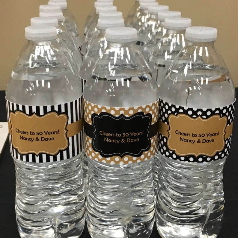 golden birthday water bottle labels printable golden etsy