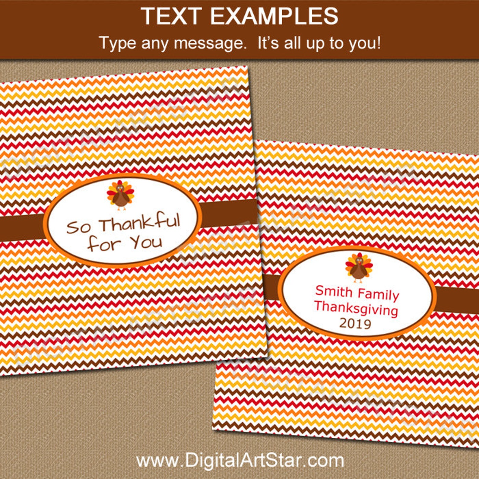 Thanksgiving Printable Candy Bar Wrappers Editable Template - Etsy