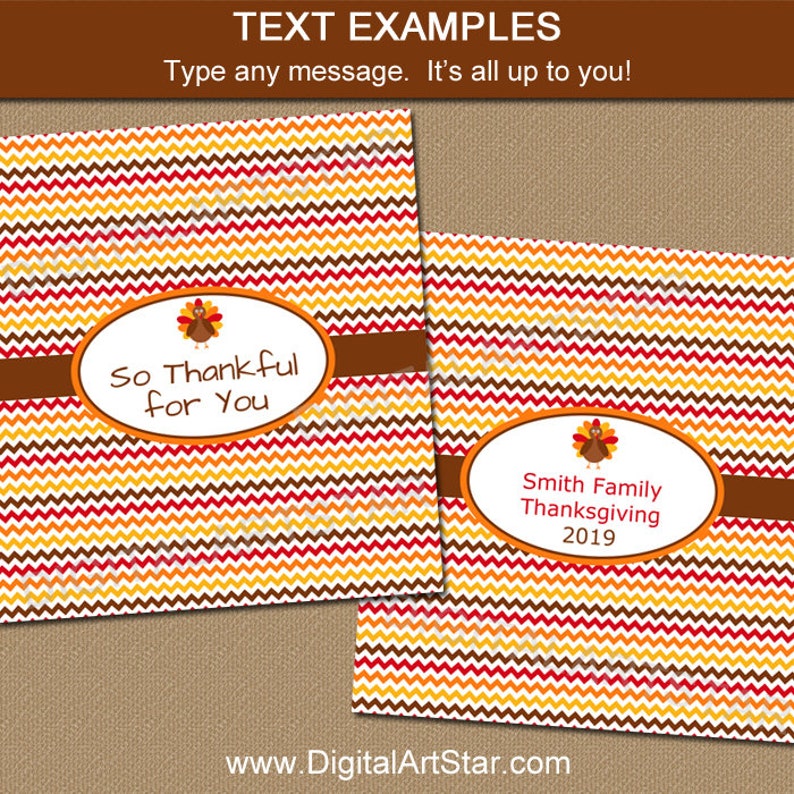 Thanksgiving Printable Candy Bar Wrappers Editable Template - Etsy