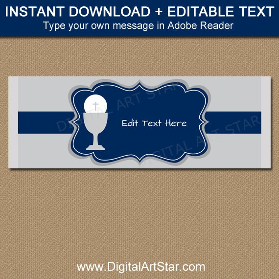 First Communion Favors for Boy First Communion Candy Bar Wrappers, Chocolate Wrappers, Candy Bar Labels, Party Favors, Chocolate Favors FC1 Il_570xn