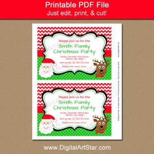 Holiday Party Invitations Christmas Party Invitation Download Christmas Printables Holiday Printables Digital Christmas Card C4 image 2