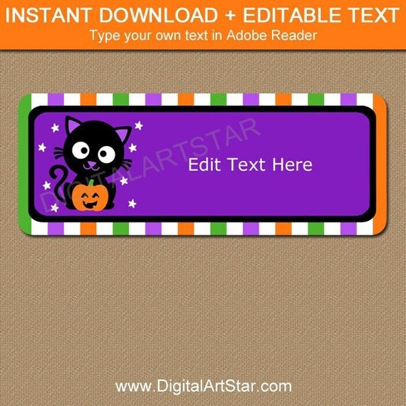 Halloween Address Labels Editable - Return Address Labels Printable ...