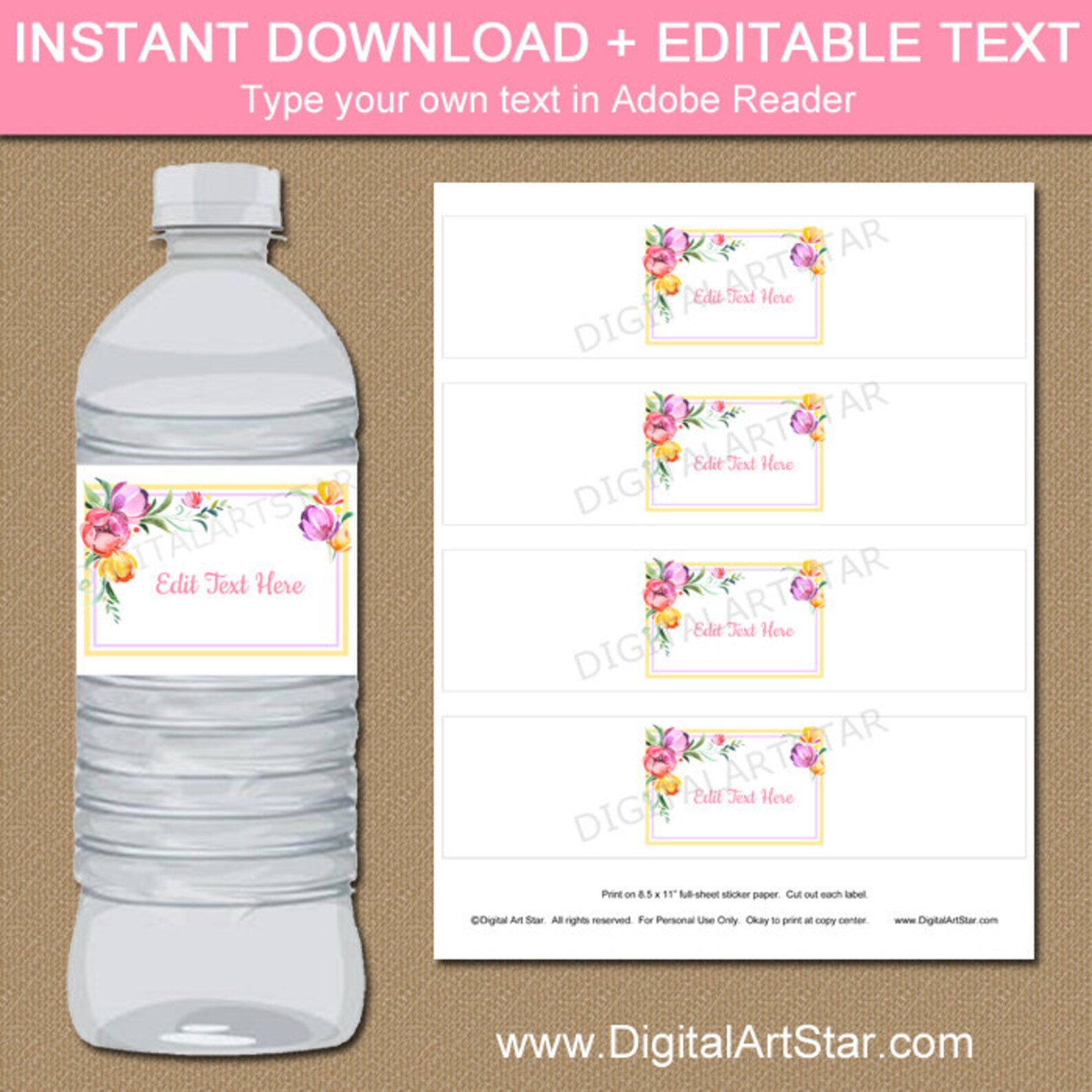 floral-water-bottle-labels-printable-spring-water-bottle-etsy
