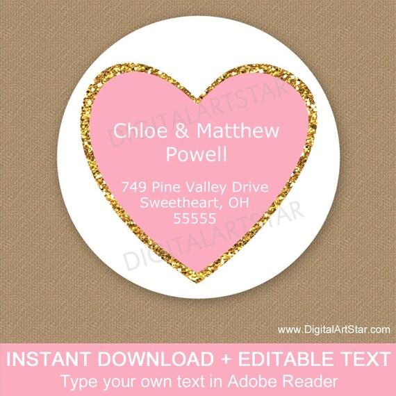 Address Labels For Wedding Invitation Printable Address Labels Heart 