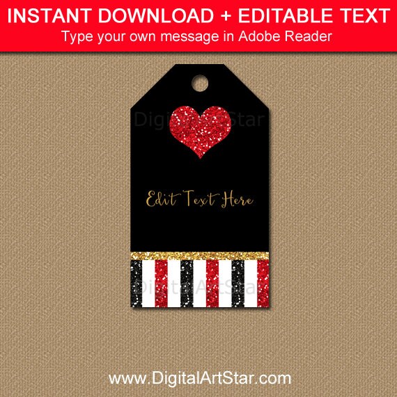 Printable Wedding Tag, Valentine Printable Tags, DIY Bridal Shower Favor Tags, Couples Shower Favor Tag, Edit Gift Tag, Edit PDF Hang Tag B4 Il_570xn