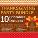 Thanksgiving Party Printables, Thanksgiving Party Supplies, Party ...