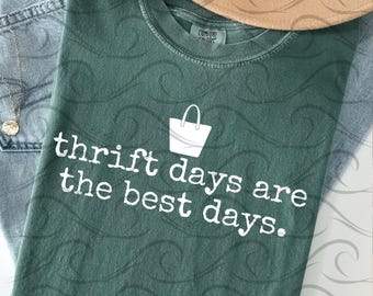 Thrift Days are the Best Days PNG, Thrift Lover Design, Vintage Shopping PNG, Minimalist Black & White Typography Files