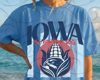 Iowa Hawkeye State PNG, Midwest Preppy, Retro Corn Hawk Farm Design