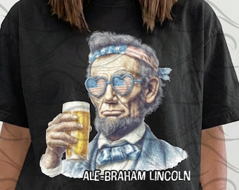 エールブラハム・リンカーン、おもしろ大統領PNG、飲酒グラフィック、レトロアメリカシャツデザイン、パーティー転送ファイル