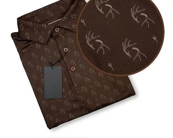 Whitetail Deer Camo Golf Polo Shirt | Hunting Inspired Performance Polo | Men's Outdoor Golf Shirt | Hunter Gift