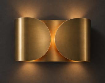 Moderne Messing Schmetterling Wandleuchte, 2 Licht Doppelschirm Wandleuchte, Mid Century Wandleuchte Leuchte