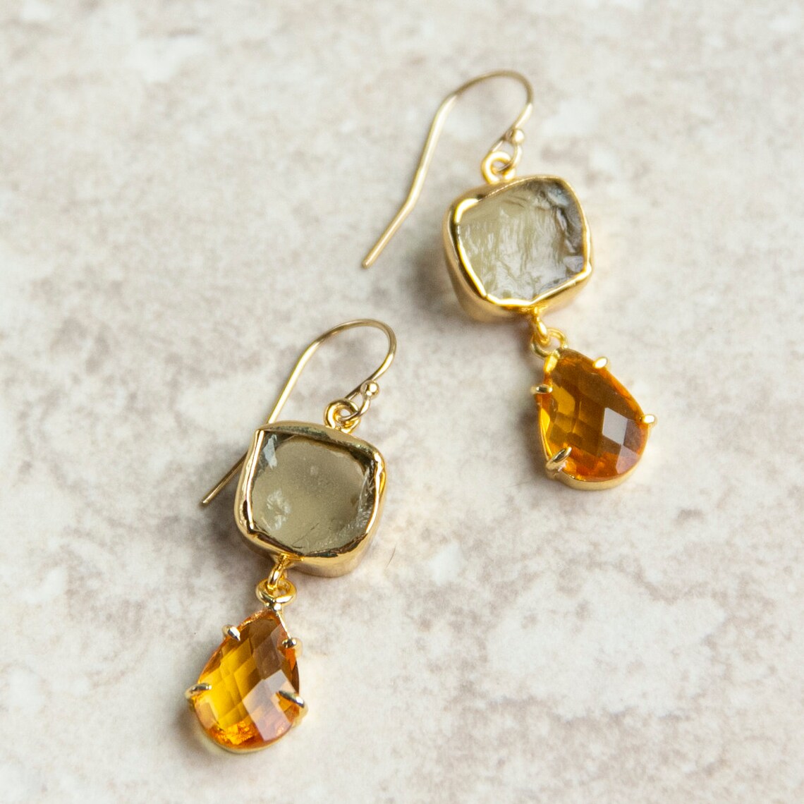 Smoky quartz drop earrings Clearance