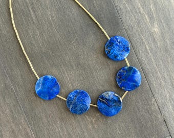 Lapis lazuli en gouden ketting