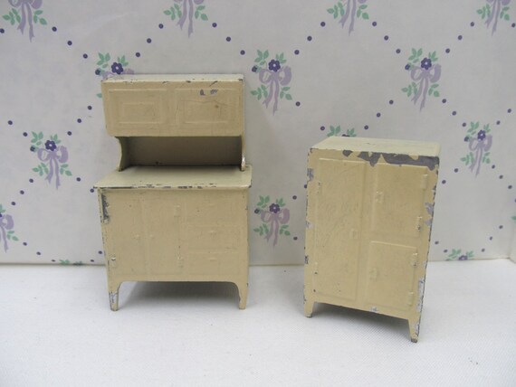 Vintage 1920s Tootsie Toys Dollhouse Kitchen Hoosier Cabinet Etsy