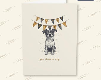 Dog Adoption Card | New Dog Congratulations Card | Rescue Dog or New Puppy Card