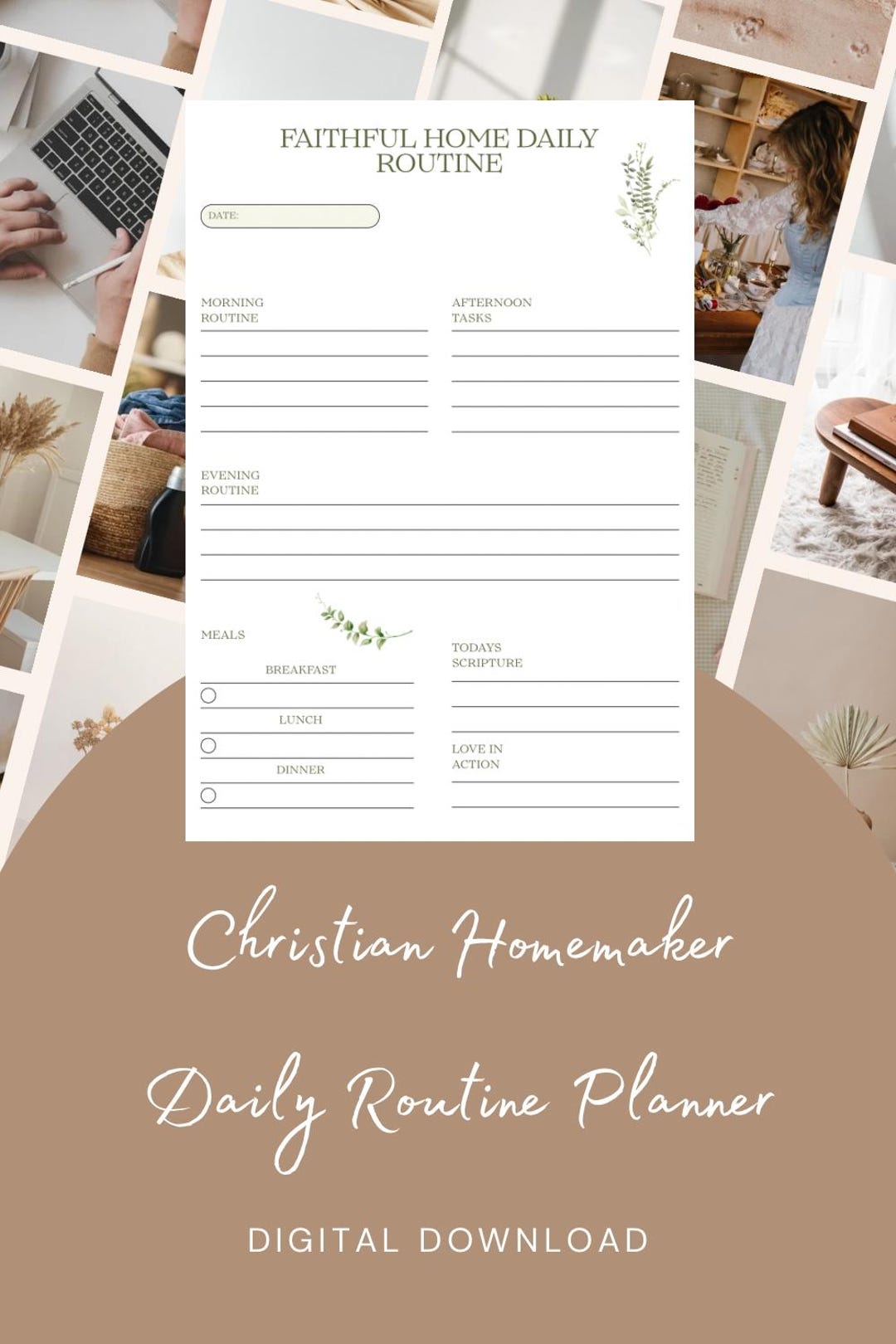 Christian Homemaker Daily Routine Planner | Faith-based Schedule ...
