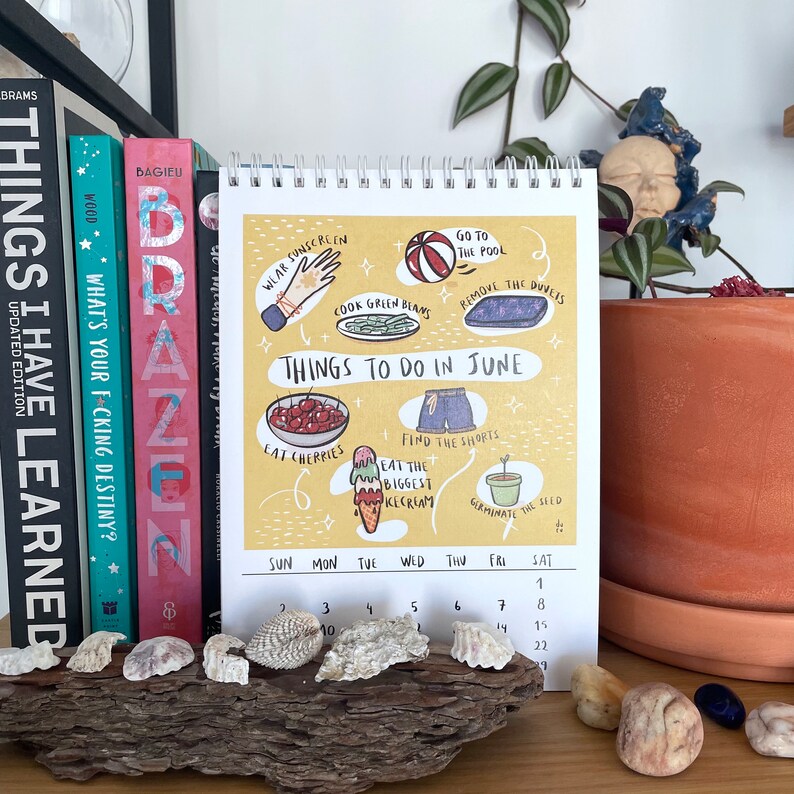 Things To Do Calendar 2024, Desktop Calendar, Monthly Calendar, Illustrated Calendar, Calendar 2024, Gift For Everyone, New Year Gift, Cute image 2