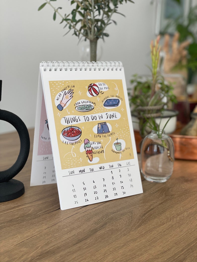 Things To Do Calendar 2024, Desktop Calendar, Monthly Calendar, Illustrated Calendar, Calendar 2024, Gift For Everyone, New Year Gift, Cute image 9