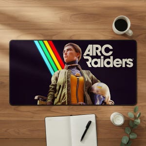 Tappetino per mouse ARC Raiders, tappetino per mouse sparatutto fantascientifico, tappetino da scrivania futuristico per gaming, postazione di lavoro a tema sopravvivenza robotica, decorazione per scrivania da gamer, regalo per gamer