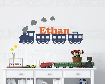 Train Wall decal | Nursery Train Decal | Personalized Wall Monogram | Children Room Decor | Boys Train Room Decor | Playroom Train Decal