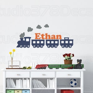 Train Wall decal | Nursery Train Decal | Personalized Wall Monogram | Children Room Decor | Boys Train Room Decor | Playroom Train Decal