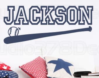 Baseball Name Decal | Boys Sports Vinyl Wall Decor