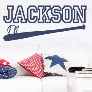 Boys Baseball Sports Name Decal | Monogram Vinyl Wall Decal | All Star Name Wall Decal | Childrens Wall Decal | Boys Personalized Name