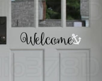 Welcome Vinyl Door Decal – Front Entry Decor (15x4)