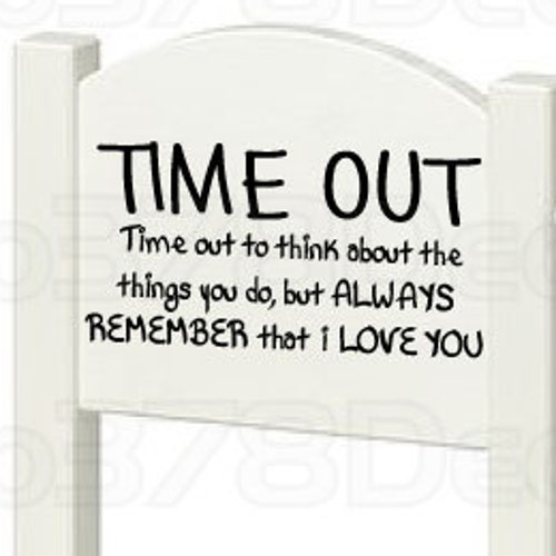 Time Out Chair Vinyl Decal Toddler Naughty Chair Sticker Etsy