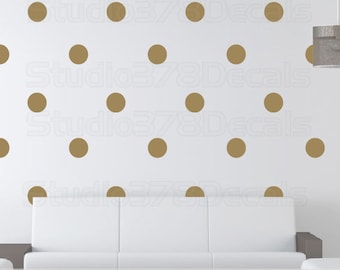 Gold Polka Dot Decals - Polka Dots Vinyl Wall Decals for Baby Nursery - Gold Wall Dots - Trend Decor - Circle Wall Decals - 5in - Set of 40