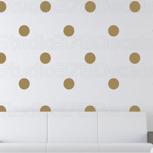 Gold Polka Dot Decals Polka Dots Vinyl Wall Decals for Baby Etsy