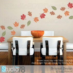 Fall Leaves Wall Decals - Autumn Leaves - Earth Day - Fall Home Decor - Thanksgiving Decor - Autumn Decorations - Fall Decal - Set of 20