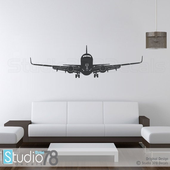 Airplane Wall Decal Airplane Decor Childrens Decor Nursery Wall Decals Airplane Sticker Aviation Room Decor