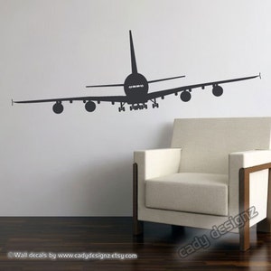 Airplane Wall Decal | Aviation Wall Decor | Airplane Nursery Decor | Airplane Room Decor | Nursery Wall Art | Vinyl Wall Decal | 48in